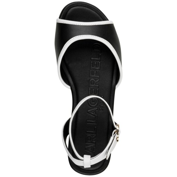 Karl Lagerfeld Paris Women's Cabria Ankle Strap Flat Sandals - Picture 4 of 4